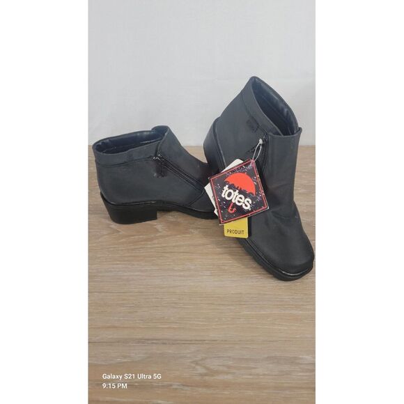 Women Totes Piedmont Nylon Ankle  Waterproof Rain Boot w/Non-Slip Rubber Sole-10 - Picture 1 of 11